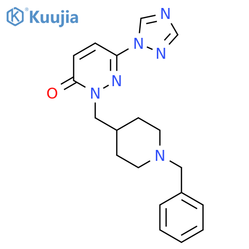 2-[(1-benzylpiperidin-4-yl)methyl]-6-(1H-1,2,4-triazol-1-yl)-2,3-dihydropyridazin-3-one structure