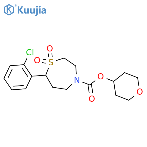 oxan-4-yl 7-(2-chlorophenyl)-1,1-dioxo-1lambda6,4-thiazepane-4-carboxylate structure