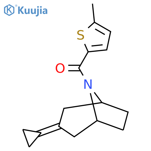 3-Cyclopropylidene-8-(5-methylthiophene-2-carbonyl)-8-azabicyclo[3.2.1]octane structure