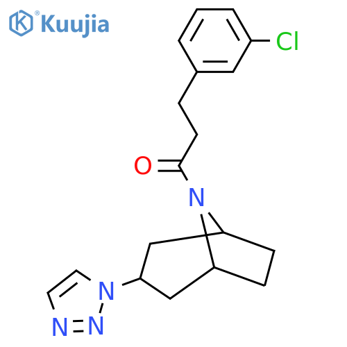 3-(3-chlorophenyl)-1-[3-(1H-1,2,3-triazol-1-yl)-8-azabicyclo[3.2.1]octan-8-yl]propan-1-one structure