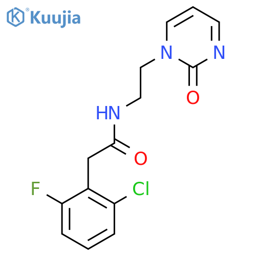 2-(2-chloro-6-fluorophenyl)-N-[2-(2-oxo-1,2-dihydropyrimidin-1-yl)ethyl]acetamide structure