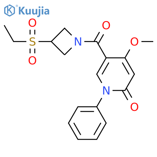 5-3-(ethanesulfonyl)azetidine-1-carbonyl-4-methoxy-1-phenyl-1,2-dihydropyridin-2-one structure