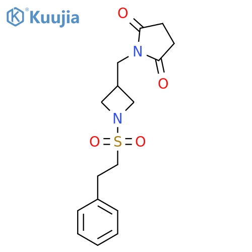 1-{[1-(2-phenylethanesulfonyl)azetidin-3-yl]methyl}pyrrolidine-2,5-dione structure