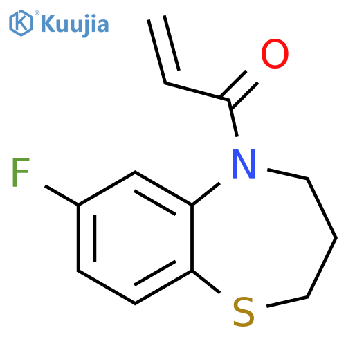 1-(7-fluoro-2,3,4,5-tetrahydro-1,5-benzothiazepin-5-yl)prop-2-en-1-one structure