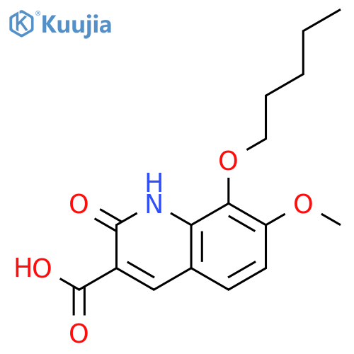3-Quinolinecarboxylic acid, 1,2-dihydro-7-methoxy-2-oxo-8-(pentyloxy)- structure