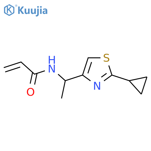 N-[1-(2-Cyclopropyl-1,3-thiazol-4-yl)ethyl]prop-2-enamide structure