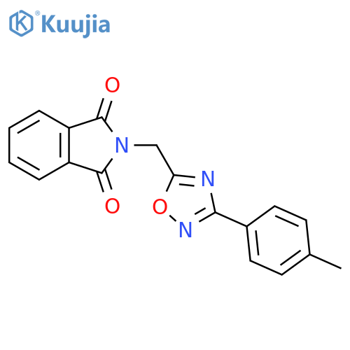 2-[[3-(4-methylphenyl)-1,2,4-oxadiazol-5-yl]methyl]isoindole-1,3-dione structure