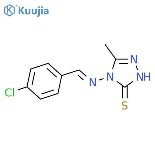 3H-1,2,4-Triazole-3-thione, 4-[[(4-chlorophenyl)methylene]amino]-2,4-dihydro-5-methyl- structure