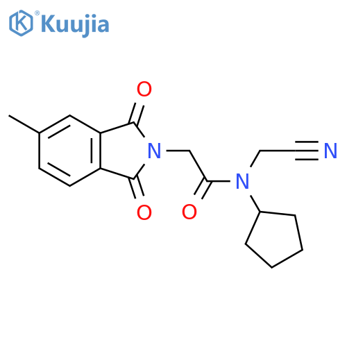 N-(Cyanomethyl)-N-cyclopentyl-2-(5-methyl-1,3-dioxoisoindol-2-yl)acetamide structure