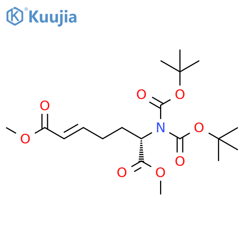 2-Heptenedioic acid, 6-[bis[(1,1-dimethylethoxy)carbonyl]amino]-,dimethyl ester, (2E,6S)- structure