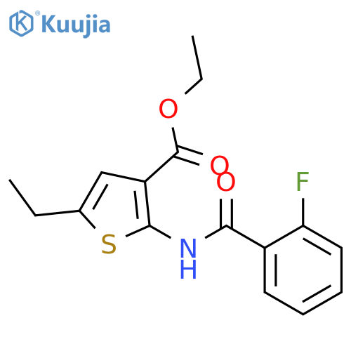 5-Ethyl-2-(2-fluoro-benzoylamino)-thiophene-3-carboxylic acid ethyl ester structure