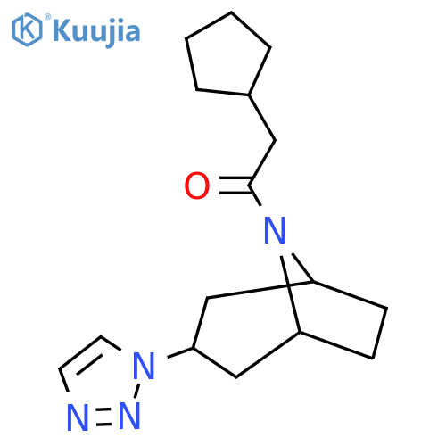 2-cyclopentyl-1-[3-(1H-1,2,3-triazol-1-yl)-8-azabicyclo[3.2.1]octan-8-yl]ethan-1-one structure