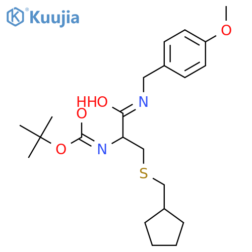 (R)-tert-butyl (3-((cyclopentylmethyl)thio)-1-((4-methoxybenzyl)amino)-1-oxopropan-2-yl)carbamate structure