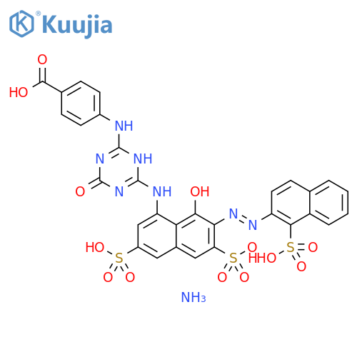 Benzoic acid, 4-[[5,6-dihydro-4-[[8-hydroxy-3,6-disulfo-7-[2-(1-sulfo-2-naphthalenyl)diazenyl]-1-naphthalenyl]amino]-6-oxo-1,3,5-triazin-2-yl]amino]-, ammonium salt (1:4) structure