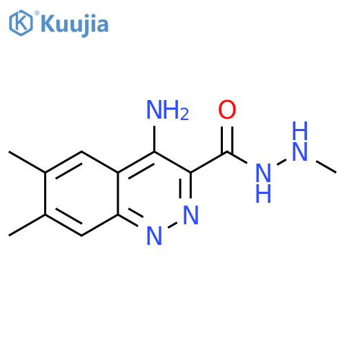 3-Cinnolinecarboxylic acid, 4-amino-6,7-dimethyl-, 2-methylhydrazide structure