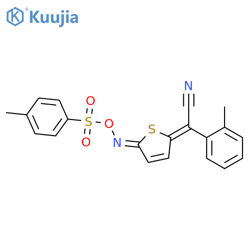 Benzeneacetonitrile,2-methyl-a-[5-[[[(4-methylphenyl)sulfonyl]oxy]imino]-2(5H)-thienylidene]- structure