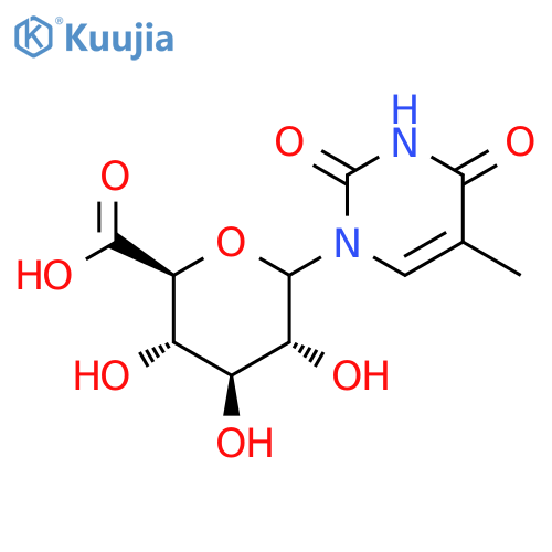 Glucopyranuronic acid, 1-deoxy-1-(3,4-dihydro-5-methyl-2,4-dioxo-1(2H)-pyrimidinyl)- structure