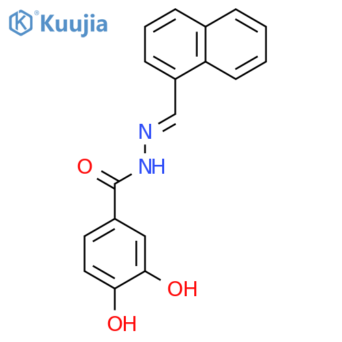 Benzoic acid, 3,4-dihydroxy-, (1-naphthalenylmethylene)hydrazide structure