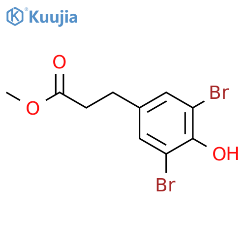 Benzenepropanoic acid, 3,5-dibromo-4-hydroxy-, methyl ester structure