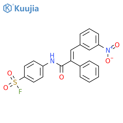 Benzenesulfonylfluoride, 4-[[3-(3-nitrophenyl)-1-oxo-2-phenyl-2-propen-1-yl]amino]- structure