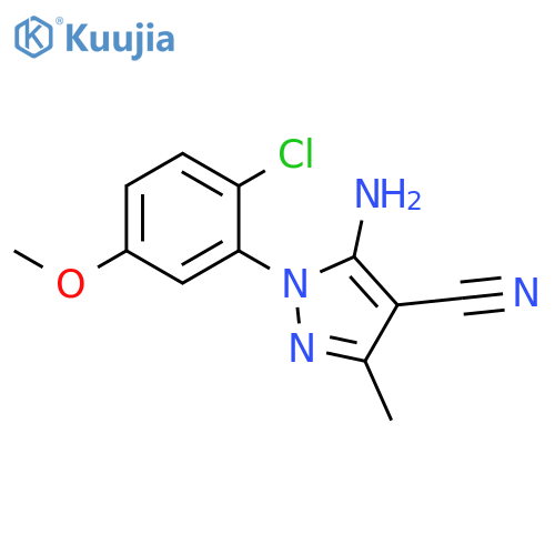 5-Amino-1-(2-chloro-5-methoxyphenyl)-3-methyl-1H-pyrazole-4-carbonitrile structure