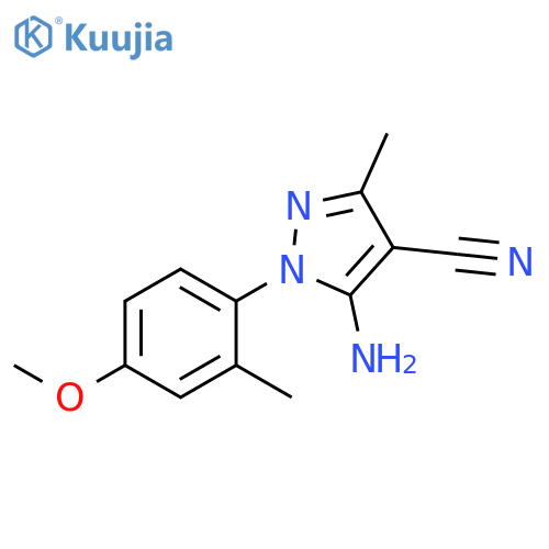 5-Amino-1-(4-methoxy-2-methylphenyl)-3-methyl-1H-pyrazole-4-carbonitrile structure