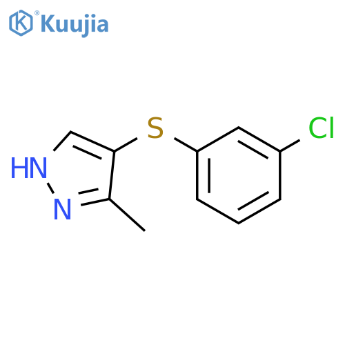 4-[(3-Chlorophenyl)thio]-3-methyl-1H-pyrazole structure