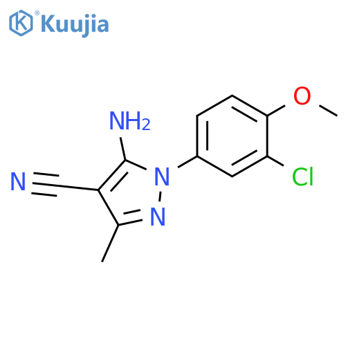 5-Amino-1-(3-chloro-4-methoxyphenyl)-3-methyl-1H-pyrazole-4-carbonitrile structure
