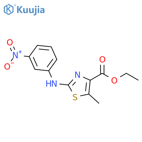 5-Methyl-2-(3-nitrophenylamino)-thiazole-4-carboxylic acid ethyl ester structure