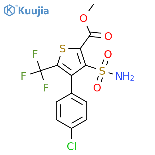 4-(4-Chlorophenyl)-3-sulfamoyl-5-trifluoromethylthiophene-2-carboxylic acid methyl ester structure
