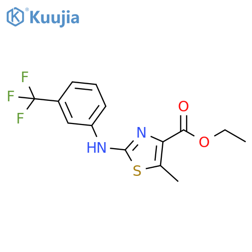 5-Methyl-2-(3-trifluoromethylphenylamino)-thiazole-4-carboxylic acid ethyl ester structure