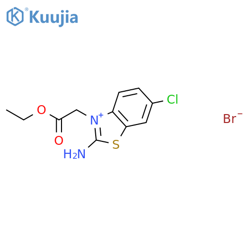 2-amino-6-chloro-3-(2-ethoxy-2-oxoethyl)-1,3-benzothiazol-3-ium bromide structure