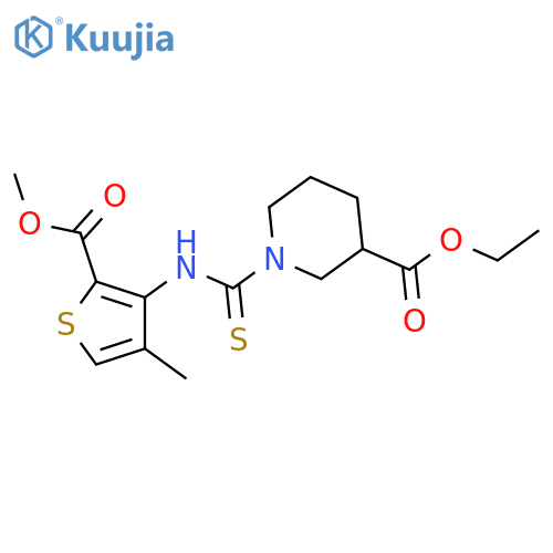 Ethyl 1-({[2-(methoxycarbonyl)-4-methylthien-3-yl]amino}carbonothioyl)piperidine-3-carboxylate structure