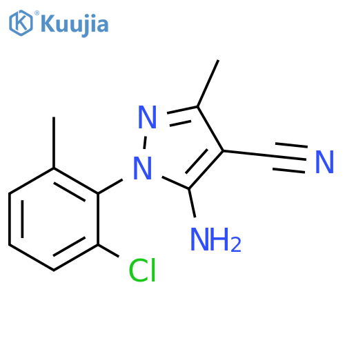 5-Amino-1-(2-chloro-6-methylphenyl)-3-methyl-1H-pyrazole-4-carbonitrile structure