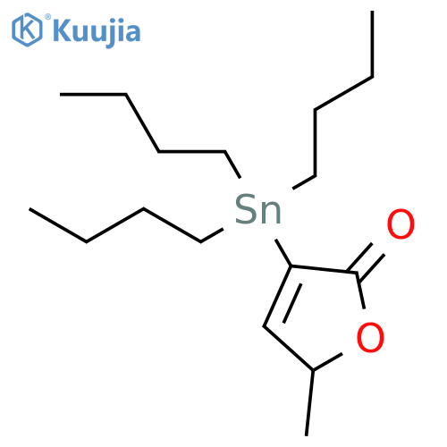 2(5H)-Furanone, 5-methyl-3-(tributylstannyl)- structure