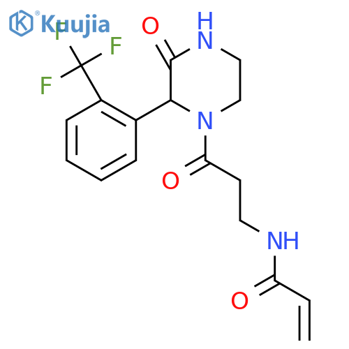 N-[3-Oxo-3-[3-oxo-2-[2-(trifluoromethyl)phenyl]piperazin-1-yl]propyl]prop-2-enamide structure