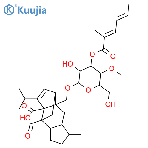 Sordaricin; O-[2-Methyl-2Z,4E-hexadienoyl-(→3)-4-O-methyl-β-D-altropyranoside] structure
