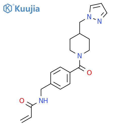N-[[4-[4-(Pyrazol-1-ylmethyl)piperidine-1-carbonyl]phenyl]methyl]prop-2-enamide structure