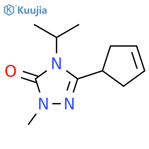 3-(cyclopent-3-en-1-yl)-1-methyl-4-(propan-2-yl)-4,5-dihydro-1H-1,2,4-triazol-5-one structure