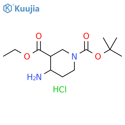 1-Boc-4-amino-piperidine-3-carboxylic acid ethyl ester hydrochloride structure