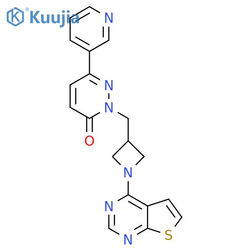 6-(pyridin-3-yl)-2-(1-{thieno2,3-dpyrimidin-4-yl}azetidin-3-yl)methyl-2,3-dihydropyridazin-3-one structure