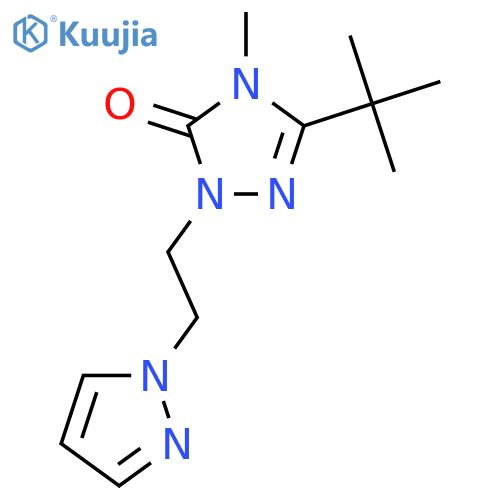 3-tert-butyl-4-methyl-1-[2-(1H-pyrazol-1-yl)ethyl]-4,5-dihydro-1H-1,2,4-triazol-5-one structure