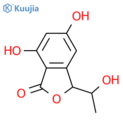 5,7-Dihydroxy-3-(1-hydroxyethyl)-1(3H)-isobenzofuranone; (3S,8S)-form structure