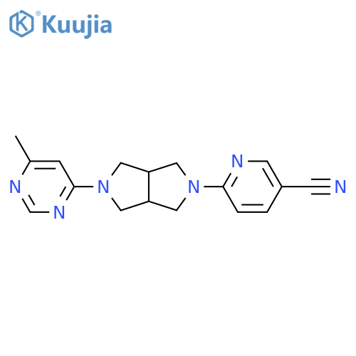 6-5-(6-methylpyrimidin-4-yl)-octahydropyrrolo3,4-cpyrrol-2-ylpyridine-3-carbonitrile structure