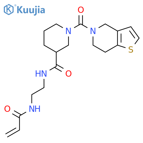 N-{2-[(1-{4H,5H,6H,7H-thieno[3,2-c]pyridine-5-carbonyl}piperidin-3-yl)formamido]ethyl}prop-2-enamide structure