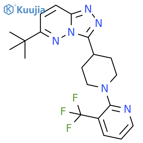 2-(4-{6-tert-butyl-[1,2,4]triazolo[4,3-b]pyridazin-3-yl}piperidin-1-yl)-3-(trifluoromethyl)pyridine structure