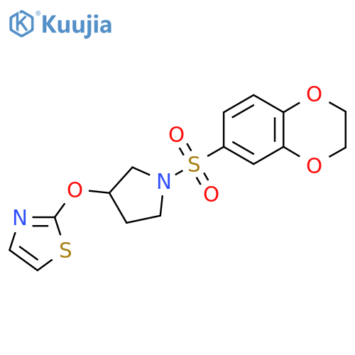 2-{[1-(2,3-Dihydro-1,4-benzodioxine-6-sulfonyl)pyrrolidin-3-yl]oxy}-1,3-thiazole structure