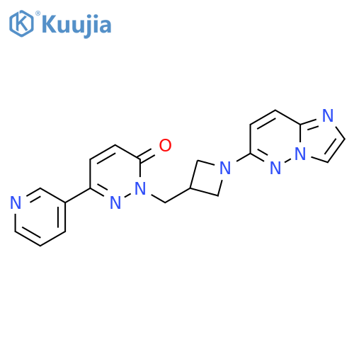 2-(1-{imidazo1,2-bpyridazin-6-yl}azetidin-3-yl)methyl-6-(pyridin-3-yl)-2,3-dihydropyridazin-3-one structure