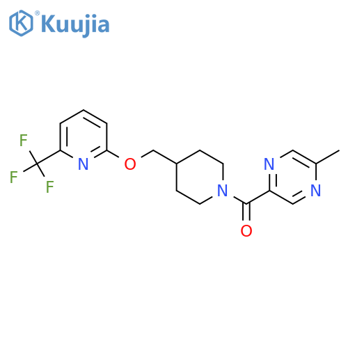 2-Methyl-5-[4-({[6-(trifluoromethyl)pyridin-2-yl]oxy}methyl)piperidine-1-carbonyl]pyrazine structure