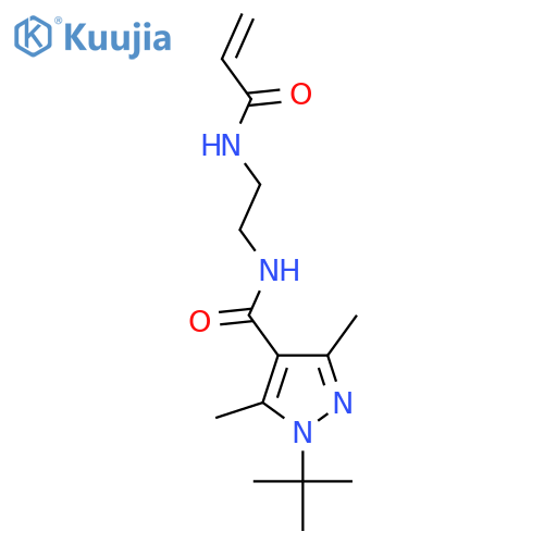 1-Tert-butyl-3,5-dimethyl-N-[2-(prop-2-enoylamino)ethyl]pyrazole-4-carboxamide structure